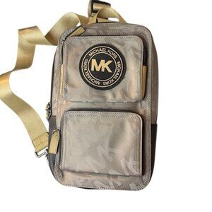 Michael Kors MK Logo Beige Crossbody Bag